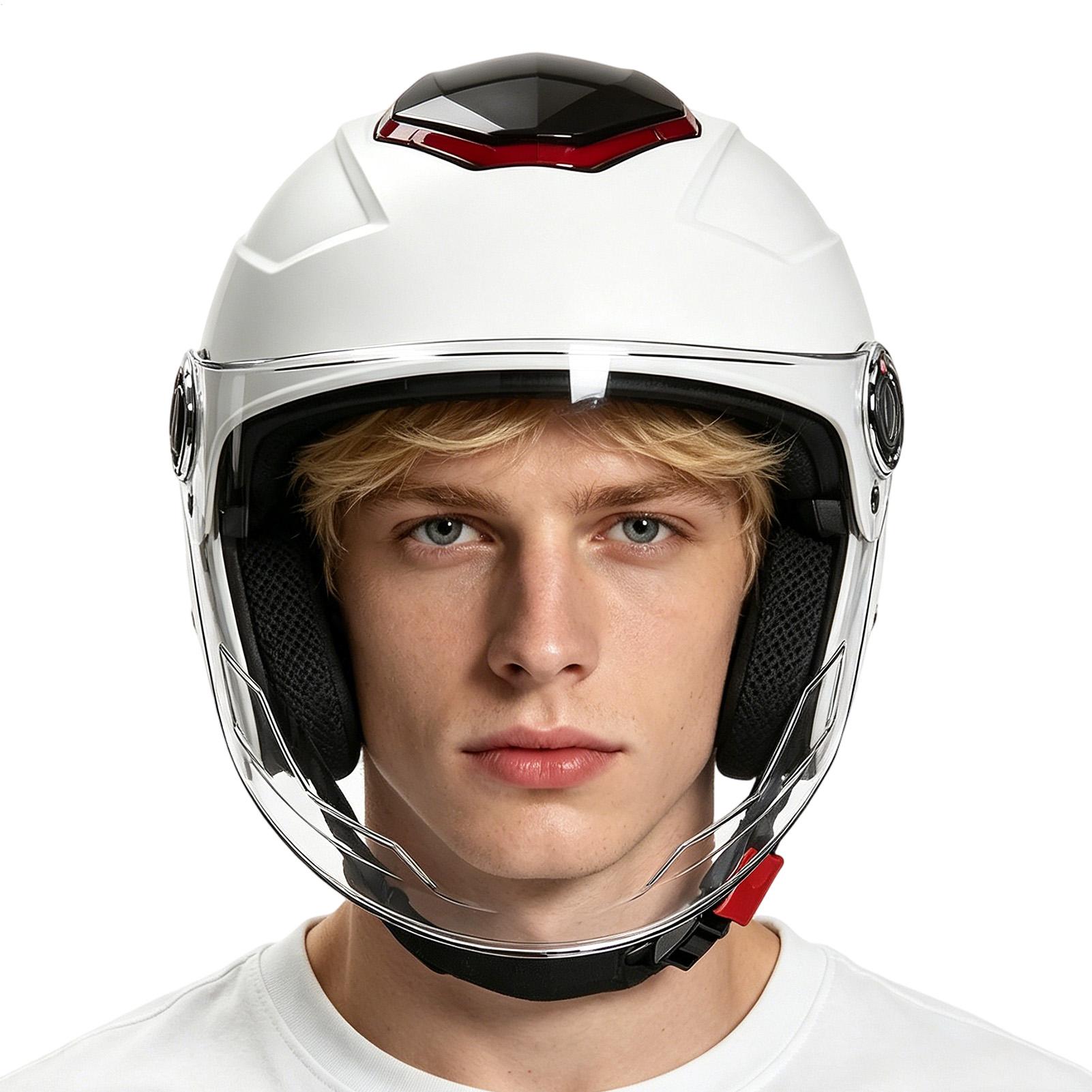 Commute Cycling Helmet - Motorcycle Helmet Breathable Shock-Absorbing Headgear Motorcycle