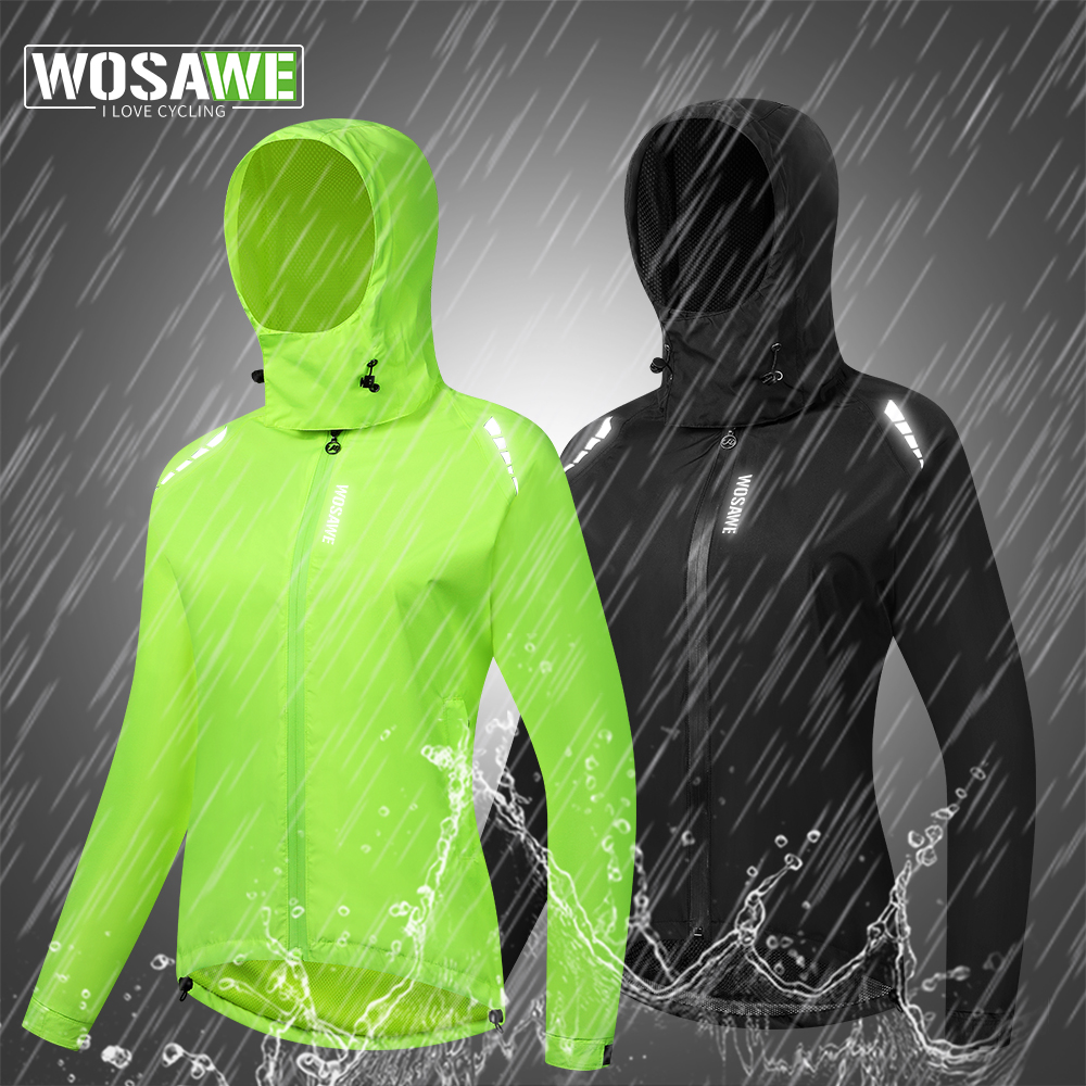 Cycling Rain Jacket Commute - WOSAWE Cycling Raincoat Women Hooded Rain