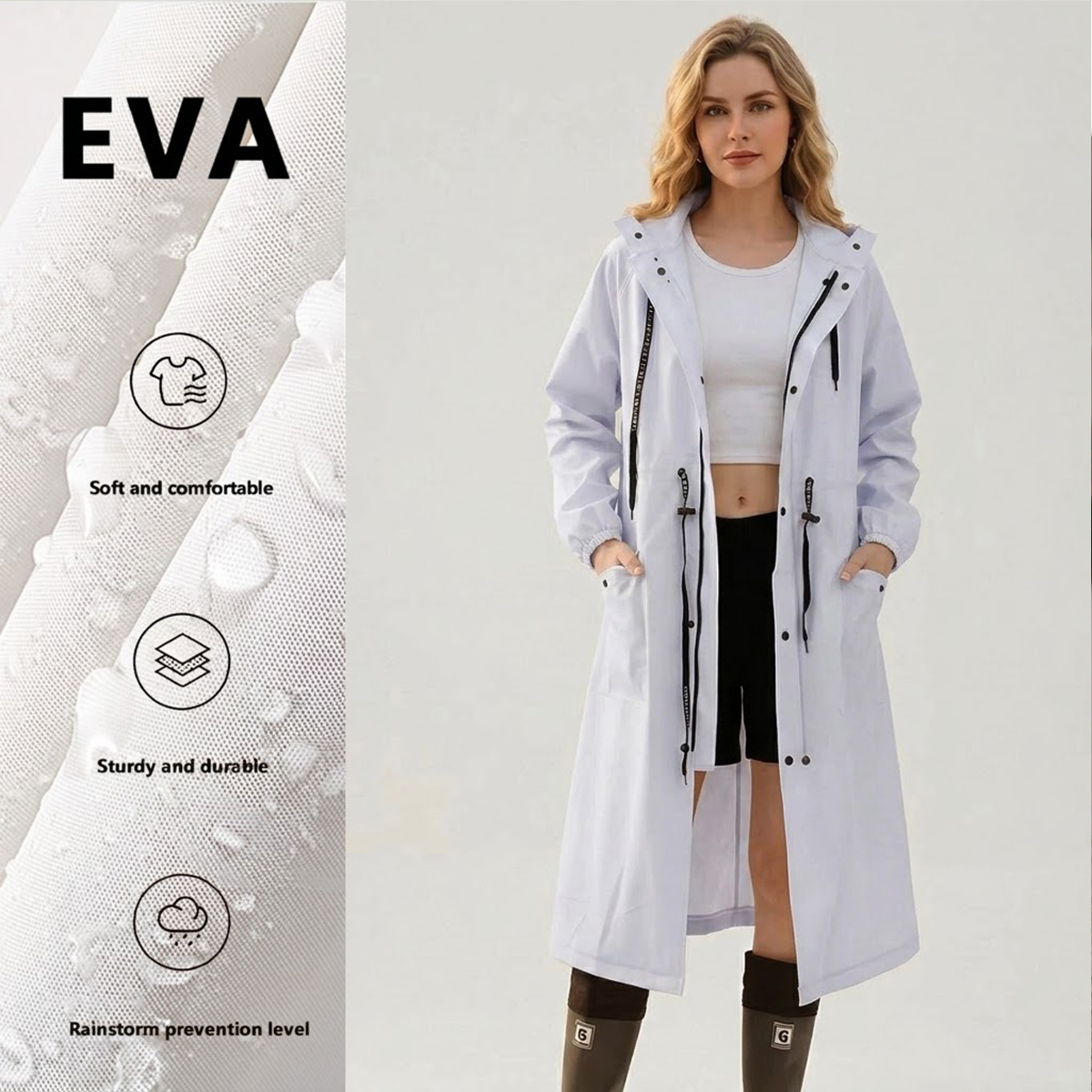 Women Long Waterproof Rain Jac - огляд і ціна Cycling Rain Jacket Commute