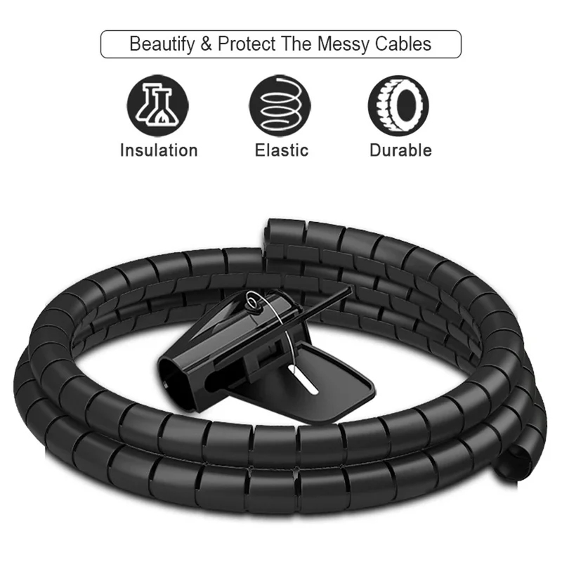 1/2pcs 2M Cable Tube Clip Cabl - огляд і ціна Cable Lock Flexible