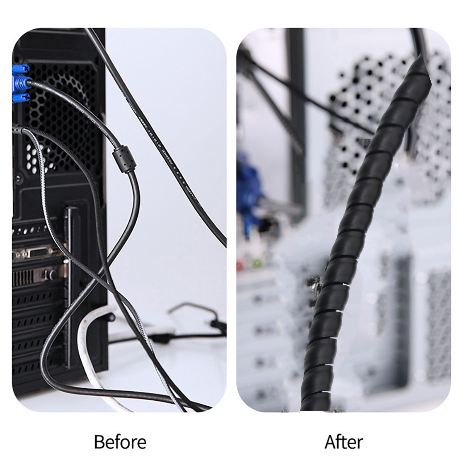 1-10M Spiral Cable Wire Wrap F - огляд і ціна Cable Lock Flexible