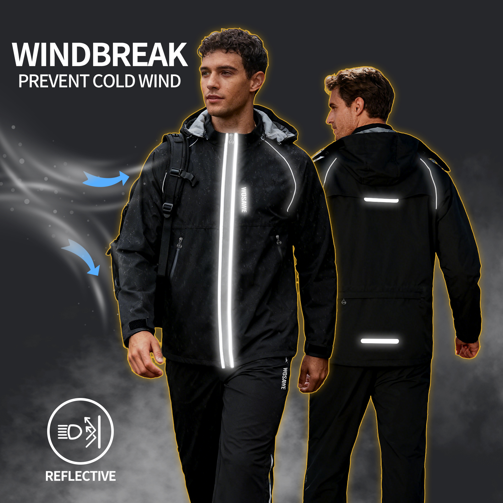 WOSAWE Reflective Motorcycle R - огляд і ціна Cycling Rain Jacket Commute