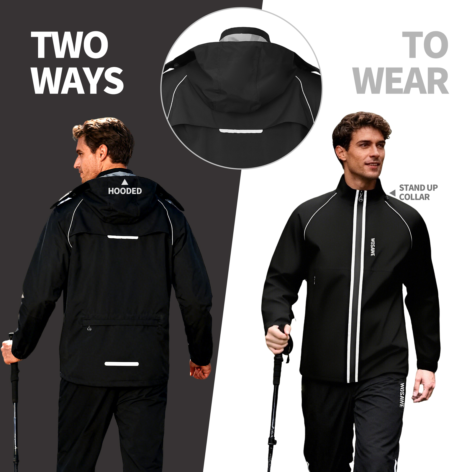 WOSAWE Reflective Motorcycle R - огляд і ціна Cycling Rain Jacket Commute