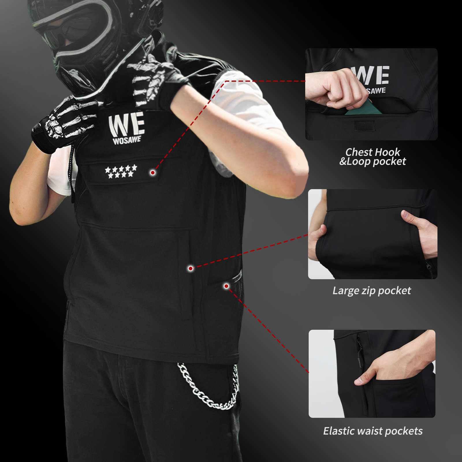 WOSAWE Winter Motorcycle Ridin - огляд і ціна Reflective Vest Cycling