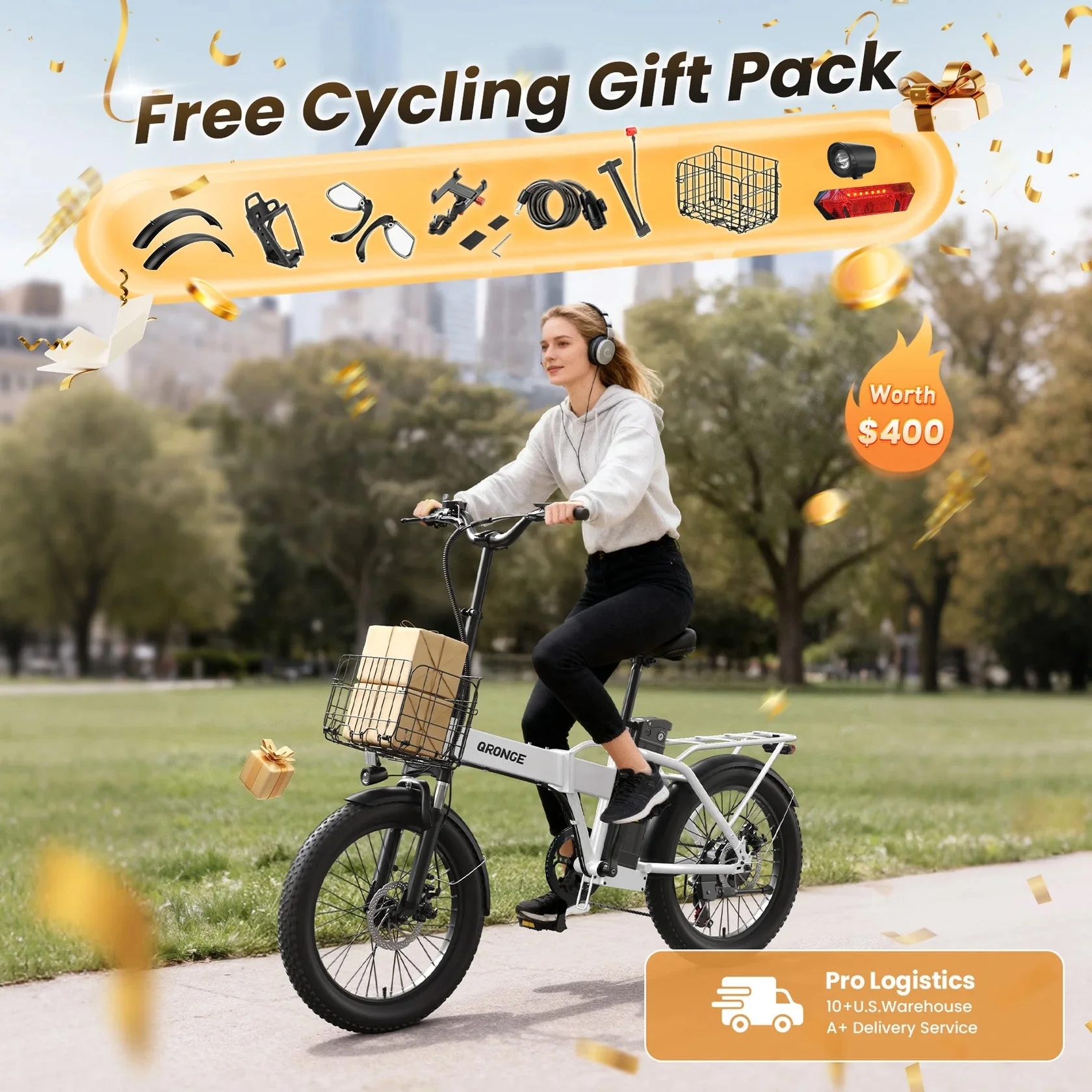 QRONGE Waterfall Folding Elect - огляд і ціна Commuter Biking
